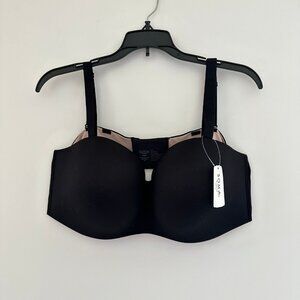 NEW Soma Women Black Enbliss Stay Put Strapless Bra Size 42C Wireless Adjustable